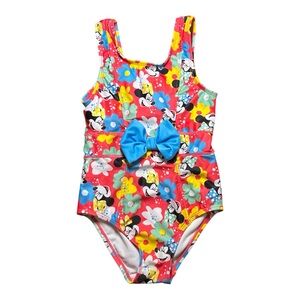 Disney Store Minnie Mouse Adaptive One-Piece Swimsuit – Girls XS 🐭🌸